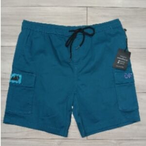 Brooklyn Cloth 7" Comfort Stretch Cargo Shorts For Men Medium Aqua Green